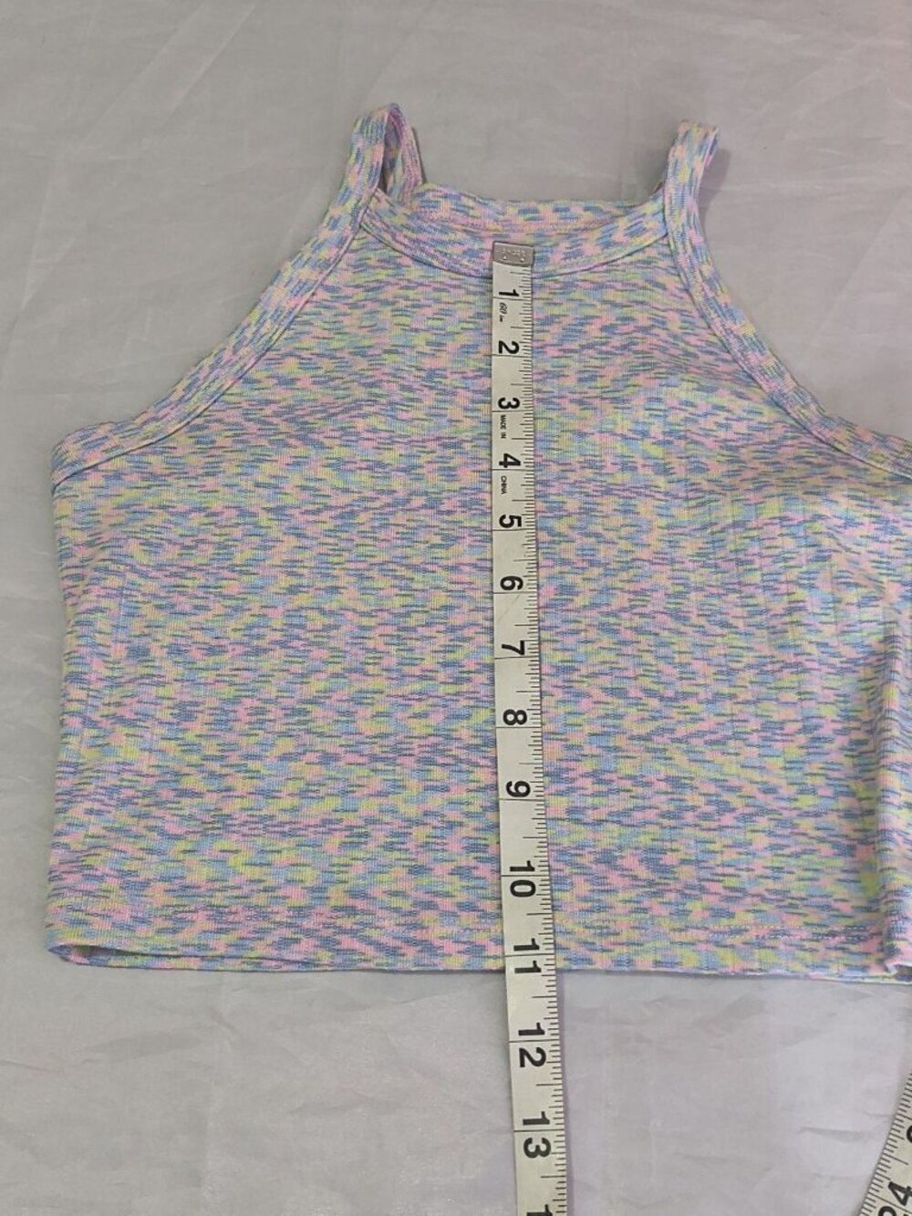 American Eagle Multi Color Ribbed Cropped Tank Size Medium Textured Pattern - Picture 8 of 9